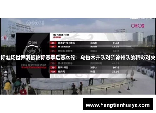 标准场世界滑板锦标赛季后赛次轮：乌鲁木齐队对阵徐州队的精彩对决